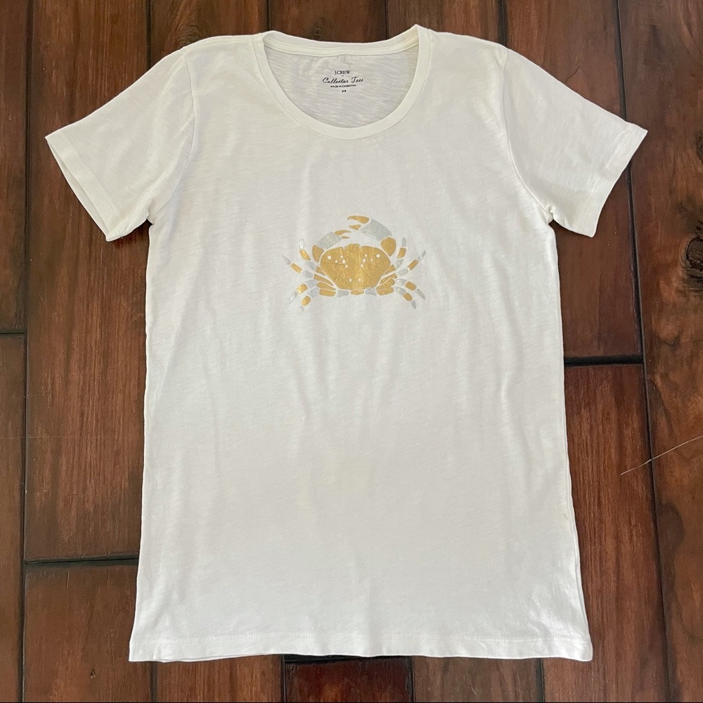 J Crew Women’s Crab Collector Ivory Tee